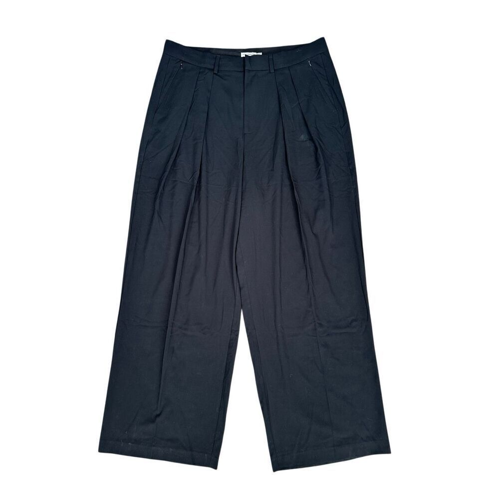 Good American Luxe Suiting Column Pleated Wide Leg Trousers Pants Flowy Size 16 - Picture 2 of 16